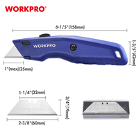 WORKPRO-Couteau utilitaire ergonomique à changement rapide, lame rétractable à 3 positions, 3 pièces, rangement de toutes les lames standard.