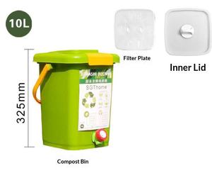 Seau à <span class=keywords><strong>compost</strong></span> <span class=keywords><strong>Bokashi</strong></span> avec double couvercle, plaque filtrante, démarreur EM, outil d'aération, compostage de déchets alimentaires à domicile - Product Image 5