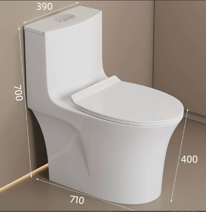 โถสุขภัณฑ์แบบชิ้นเดียว สีขาว ระบบวอชดาวน์ เซรามิก สำหรับห้องน้ำ - Product Image 3