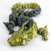 Modèle de jouet de dragon à grandes cornes imprimé en 3D en PLA unisexe, animaux créatifs uniques, dinosaures, ornement, yeux mobiles, articulations pour 7 à 12 mois