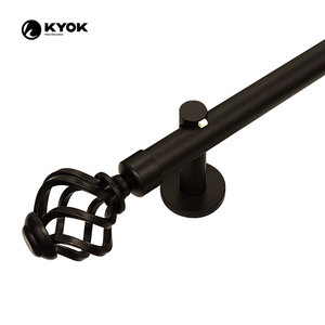Tringles à rideaux noires KYOK de 3/<span class=keywords><strong>4</strong></span> po de diamètre avec embouts torsadés en forme de cage, tringles à rideaux extensibles pour fenêtres - Product Image 4