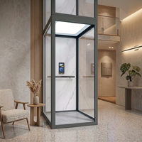 Ascenseur panoramique à traction pour maison 220V, gaine en acier inoxydable, entièrement vitré, 700-800kg, avec système de contrôle intelligent, garantie 2 ans