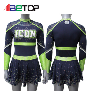 Uniforme de cheerleading <span class=keywords><strong>bleu</strong></span> marine personnalisé OEM pour filles, design de costumes de danse <span class=keywords><strong>bleu</strong></span> marine pour les spectacles - Product Image 2
