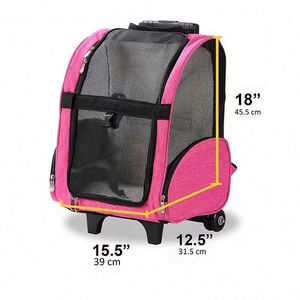 BSCI Factory Wholesale OEM Pet <b>Bag</b> Pet <b>Wheels</b> Rolling Carrier Breathable Rolling Pet Carrier for <b>Travel</b> - Product Image 5