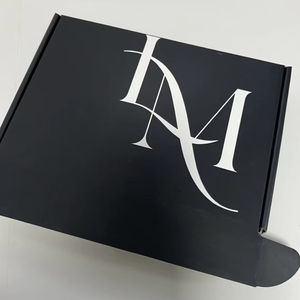 Boîtes en papier d'emballage noires personnalisées avec logo <span class=keywords><strong>blanc</strong></span>, boîtes cadeaux, boîtes d'emballage imprimées recto verso pour l'emballage de vêtements - Product Image 5