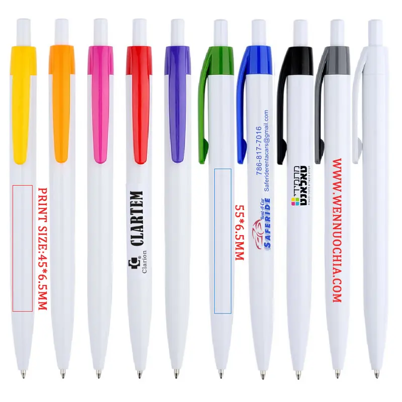 Ucuz kişiselleştirilmiş promosyon düz beyaz boş plastik özel kalem ile logo
