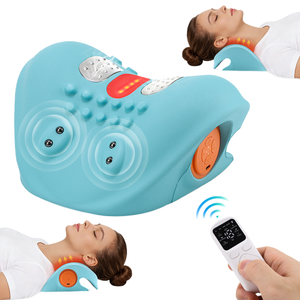 Appareil de traction cervicale à impulsions avec télécommande sans fil, compresse chaude, micro-courant et coussin de massage chauffant pour le cou - Product Image 1