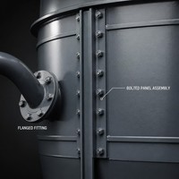 Silo à chaux boulonné pour usine de mortier sec, silo de stockage de chaux en acier au carbone personnalisé avec fond conique et vanne de décharge