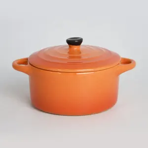 ceramic cookware set prestige mini casserole kitchen accessories set solid color pot with two handles and lid