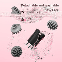Masseur de cuir chevelu portable en silicone, brosse de massage pour la tête, machine de massage électrique multifonctionnelle pour le cuir chevelu et applicateur d'huile capillaire
