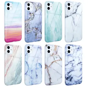 Fashion Grip Imd Printing Marmer Patroon Glad Tpu Drop Slip Mobiele Telefoon Cover Voor Iphone 11 Case