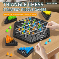 Jeu d'échecs triangulaire en chaîne, jouet éducatif, jeu de société de puzzle géométrique en chaîne, jeux d'échecs à élastiques pour parents et enfants