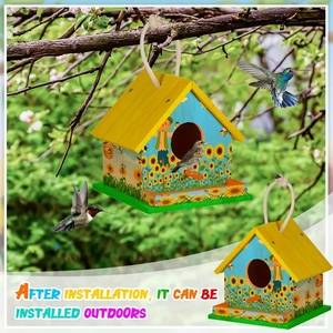 Xây Dựng Và Sơn Birdhouse Chế Biến Gỗ Kit-Tự Làm Sơn Và Lắp Ráp Thiết Lập Với Paintable Bằng Gỗ Birdhouse Thủ Công Mỹ Nghệ - Product Image 4