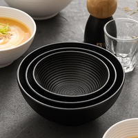 Bol à riz noir mat pur, en porcelaine épaissie, cuit à haute température, bol à dessert émaillé, compatible lave-vaisselle, écologique