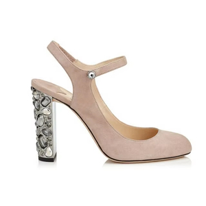 <span class=keywords><strong>Sandali</strong></span> da donna in pelle scamosciata <span class=keywords><strong>Nude</strong></span> alla moda con strass colorato scarpe con tacchi alti - Product Image 2