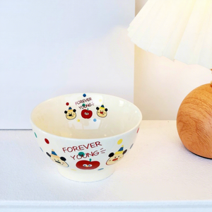 ชามเซรามิคลายการ์ตูนสัตว์น่ารัก สีครีม ใช้กับไมโครเวฟได้ ขนาด 5 นิ้ว สำหรับของหวาน อาหารเช้า สไตล์นอร์ดิก น้ำหนัก 280 กรัม - Product Image 3