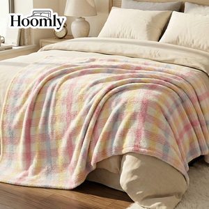 Manta de Sherpa de <span class=keywords><strong>Terciopelo</strong></span> Estampada a Color de Alta Calidad, 100% Poliéster, de Hoomly, la Más Vendida, para el Dormitorio, Sala de Estar, Uso Diario - Product Image 3