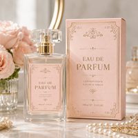 Étiquettes personnalisées de luxe en feuille d'or rose pour flacons de parfum, autocollants imperméables pour emballages cosmétiques