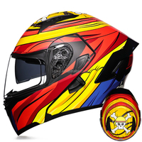Casque de moto rabattable SLKE pour homme et femme, avec double visière DOT, en ABS, neuf