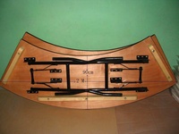 Table à manger pliante traditionnelle en forme de S pour mariages, hôtels, événements en plein air - Meubles d'hôtel en contreplaqué serpentin, vente en gros pour événements