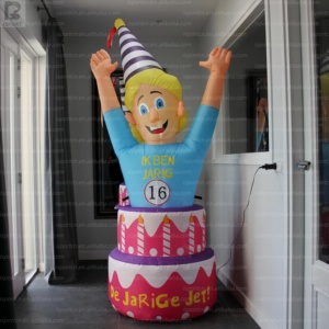 Muñeco <span class=keywords><strong>Inflable</strong></span> Gigante Personalizado de Jarige Jet con Base para Pastel, Muñeco Holandés de Dibujos Animados para Decoración de Fiestas/Eventos - Product Image 6