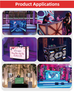 Cabine DJ professionnelle personnalisée avec écran LED, support portable, bureau mobile, table DJ incurvée, façade de cabine DJ, podium de danse - Product Image 2