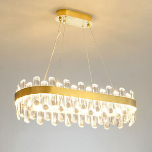 Venta al por mayor de araña de cristal de lujo redondo de un solo círculo Led anillo de luz colgante para Villa restaurante - Product Image 2