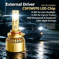 Vente en gros de phares de voiture LED CSP 3570 super lumineux 130W, H7 H4, phares avant de voiture, ampoules de phare LED automobiles pour accessoires de voiture