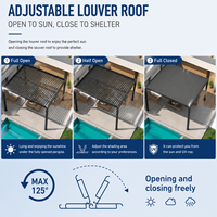Pergola motorisée sur mesure avec écran latéral rétractable coupe-vent pour auvent de bâtiment de bureaux et abri de voiture commercial