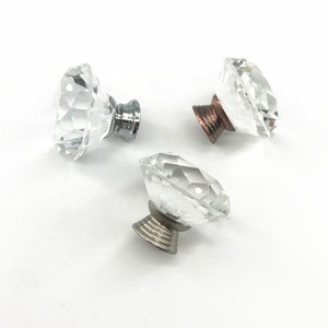 مقبض مقبض الماس جولة أثاث غرفة نوم مقابض الزجاج مجلس الوزراء الكريستال مقبض - Product Image 5