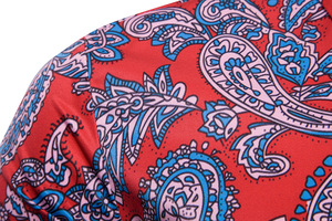 Chemises pour hommes à imprimé floral Paisley, coupe slim, neuves, <span class=keywords><strong>chemise</strong></span> rouge décontractée pour hommes, streetwear, <span class=keywords><strong>chemise</strong></span> sociale, hauts pour hommes - Product Image 4