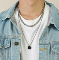 Collier pendentif pour homme en acier inoxydable 316l