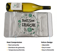 HANERSHI Bouteille isotherme portable réutilisable en PVC, compresse froide/chaude pour vin, bière, boissons 33*18CM Argent Confort Apaisant