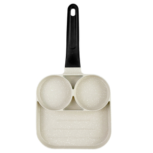 Sartén para huevos de <span class=keywords><strong>aluminio</strong></span> <span class=keywords><strong>fundido</strong></span> a presión, taza de 3 secciones, sartén antiadherente para huevos, 3 en 1, sartén antiadherente dividida, 3 divisores - Product Image 2