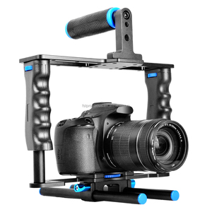 Fotocamera palmare a spalla DSLR <span class=keywords><strong>videocamera</strong></span> gabbia stabilizzatrice/scatola opaca/Follow Focus per <span class=keywords><strong>Canon</strong></span> Nikon Sony Camera Camcorder - Product Image 1