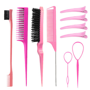Juego de Peines para Mujer al por Mayor, Peines para Peinar, Peines de Cola de Rata, Juego de Cepillos para el Cabello para Niñas, Cepillo para Bordes, Desenredante para el Cabello - Product Image 1