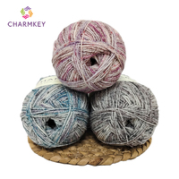 Fancy Cotton Wool Blended AB Tweed Knitting Yarn with Colorful Spots Dyed High Strength Hand Knitting & Crocheting Yarn