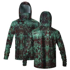 Maillot de pêche unisexe grande taille personnalisé, sweat à capuche camouflage, matière Spandex/Polyester, protection UV UPF 50, respirant, séchage rapide - Product Image 3