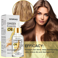 Minyak Esensial Perawatan Rambut Ginseng Melembapkan - Perawatan Anti-Kusut untuk Rambut Rusak dan Kering, Perawatan Rambut Tanpa Bilas yang Menutrisi