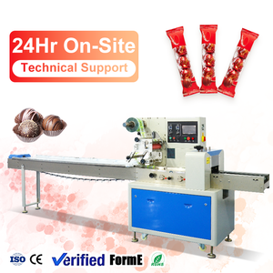 Machine d'emballage horizontale entièrement automatique pour sachets de bonbons au caramel et au chocolat avec système de scellage de film haute vitesse - Product Image 1