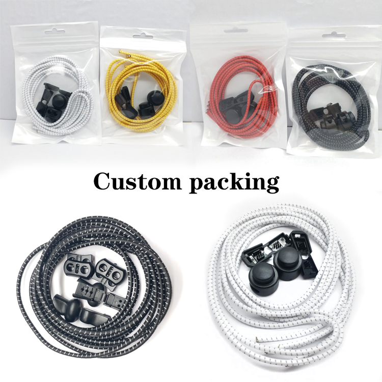 Custom Wholesale Lacet Elastique Lock Easy Lazy No Tie Shoe Laces Elastic No Tie Shoelaces