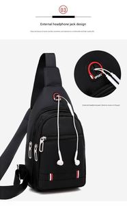 Sac de poitrine léger pour homme, imperméable, bandoulière, pour téléphone portable, avec prise casque - Product Image 5