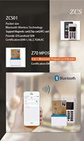 Lecteur-graveur de cartes à puce ZCS Z70 MINI Bluetooth, système MPOS avec lecteur de cartes tout-en-un