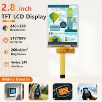Layar Panel LCD IPS Kecil 2.8 inci TFT LCM QVGA 240x320 14 pin RTP Resistive Touch ST7789V