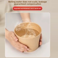 Contenants alimentaires jetables, bols en papier kraft, boîtes à emporter, utilisables au micro-ondes, résistants au réfrigérateur, laminés, anti-graisse, résistants à l'eau