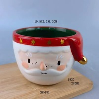 Mug en céramique 3D mignon de Noël, tasse en céramique, Père Noël, pingouin, homme en pain d'épices, bonhomme de neige, tasse à café