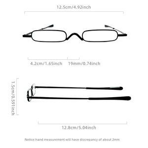 <strong>Mini</strong> Pen Holder <strong>Reading</strong> <strong>Glasses</strong> Black Rectangle Transparent Lenses Lightweight Portable High-definition Presbyopic for Men Women - Product Image 4