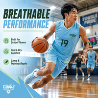 Ensemble d'uniformes de basketball personnalisés haut de gamme pour écoles – Maillot et short respirants sublimés DryFit – Tailles mixtes jeunes et adultes – Vente en gros à faible MOQ