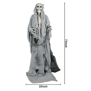 Espantapájaros <span class=keywords><strong>de</strong></span> silicona irrompible, película <span class=keywords><strong>de</strong></span> bruja, grito <span class=keywords><strong>de</strong></span> terror, <span class=keywords><strong>esqueleto</strong></span> animado <span class=keywords><strong>de</strong></span> Halloween para rey, Halloween - Product Image 4
