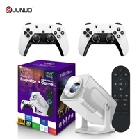 Projecteur de jeu JUNUO HCS350 MAX 4K, 450 lumens, 150 pouces, deux manettes, Android 11, BT5.0, projecteur de jeu vidéo intelligent